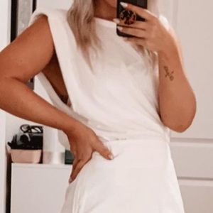 Nasty Gal Cropped Shoulder Pad Tee